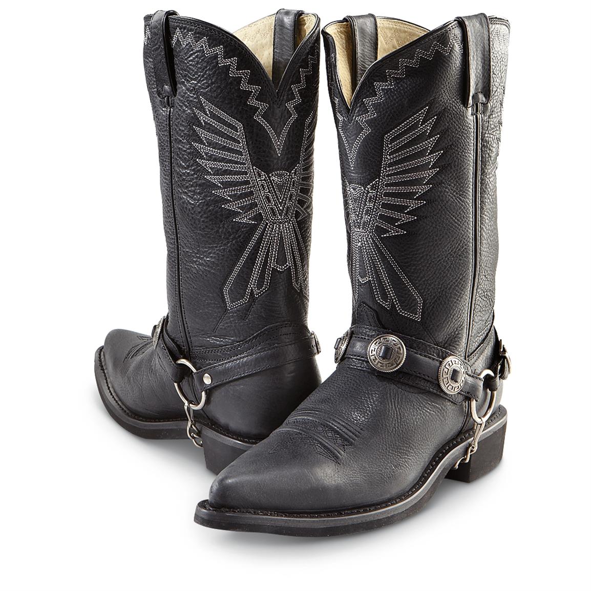 harness cowboy boots men's