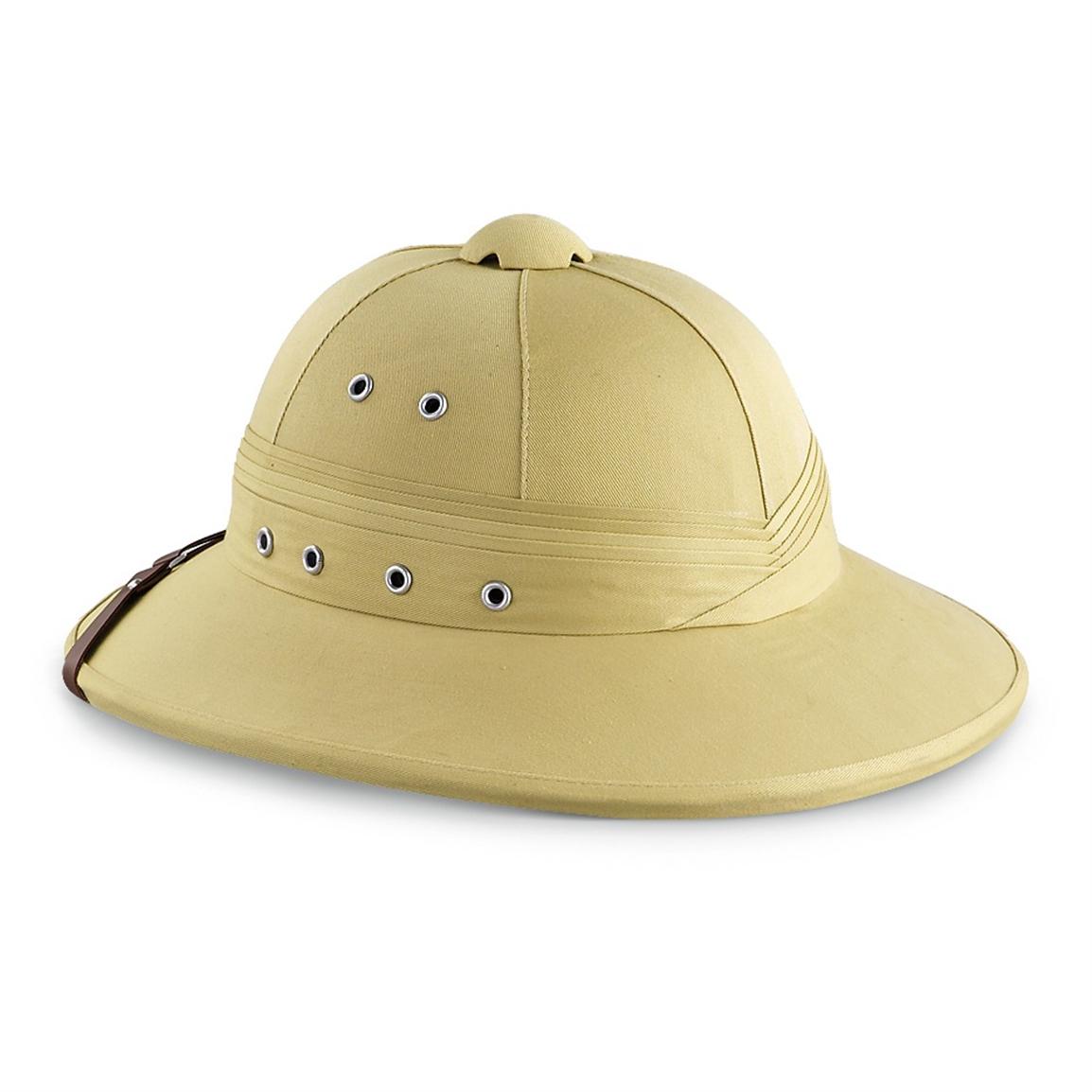 U.S. Military - style Pith Helmet, Khaki - 204774, Military Hats & Caps at Sportsman's Guide