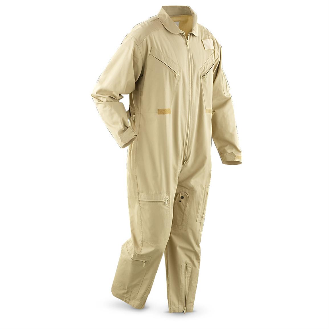 New U.S. Military Flight Coverall, Khaki 204953, Military Overalls