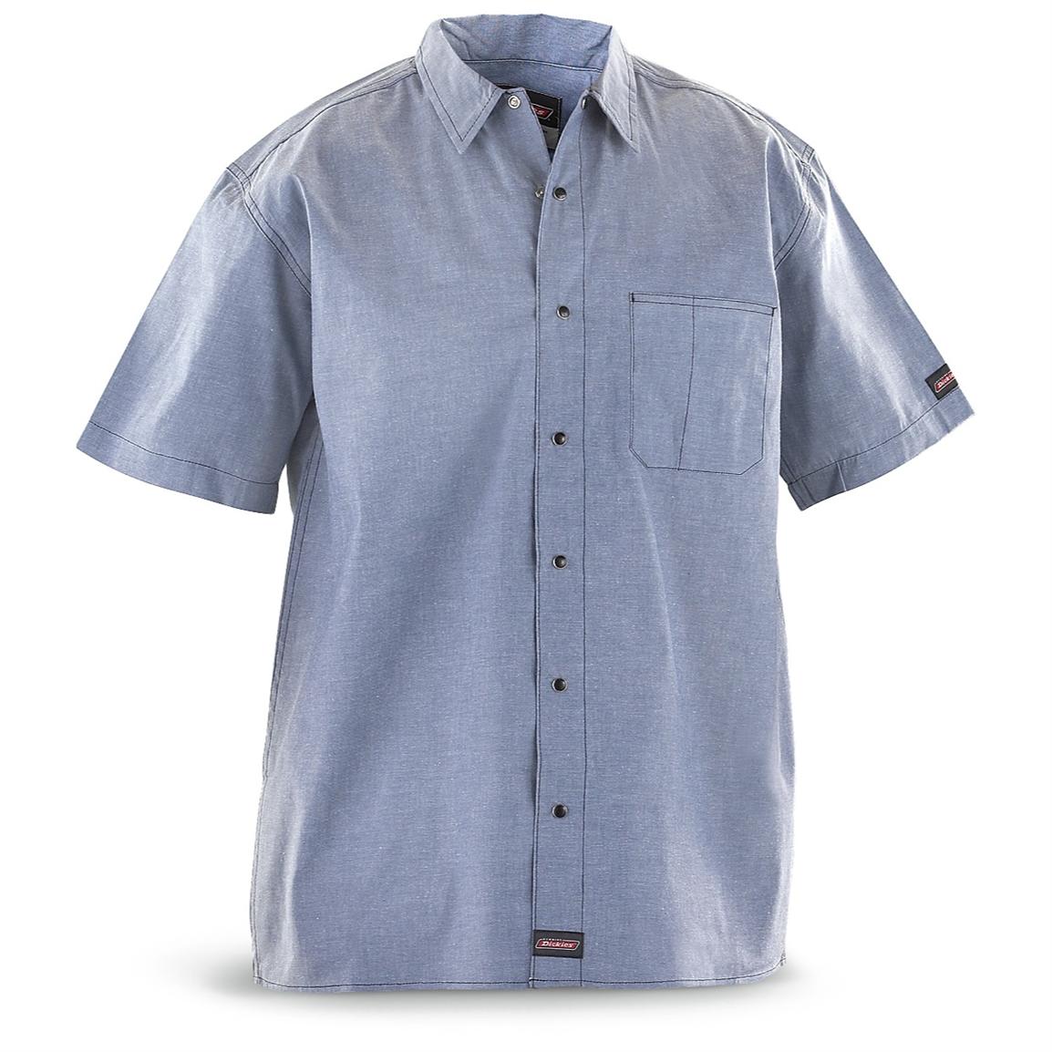 2 Dickies® Short - sleeved Chambray Shirts - 205338, Shirts at ...