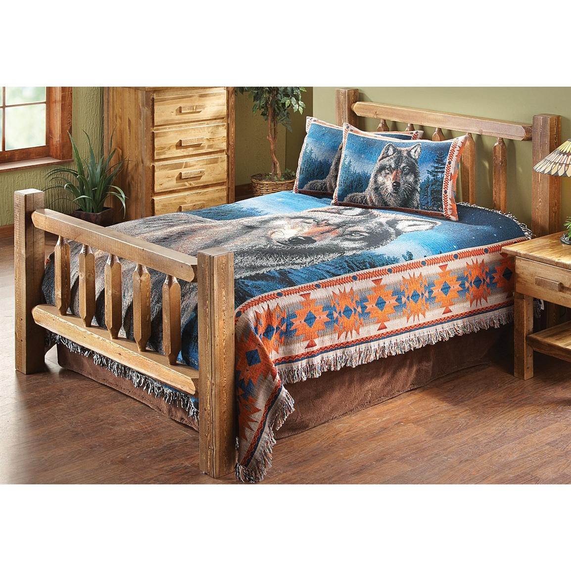Montana Woodworks Homestead King Deluxe Log Bed 205593 Bedroom