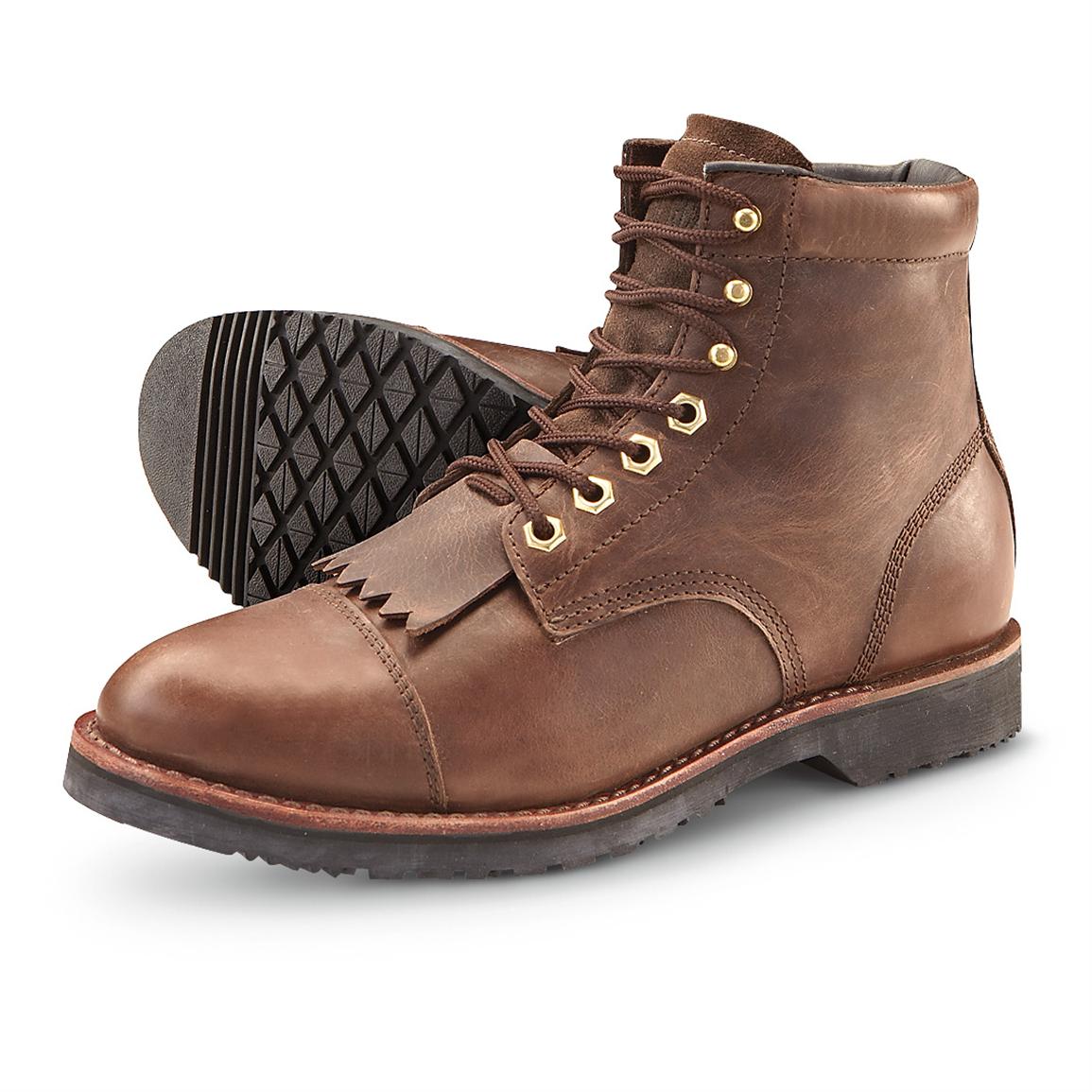 Men's Guide Gear® Kiltie Cap - toe Boots, Brown - 205640, Casual ...