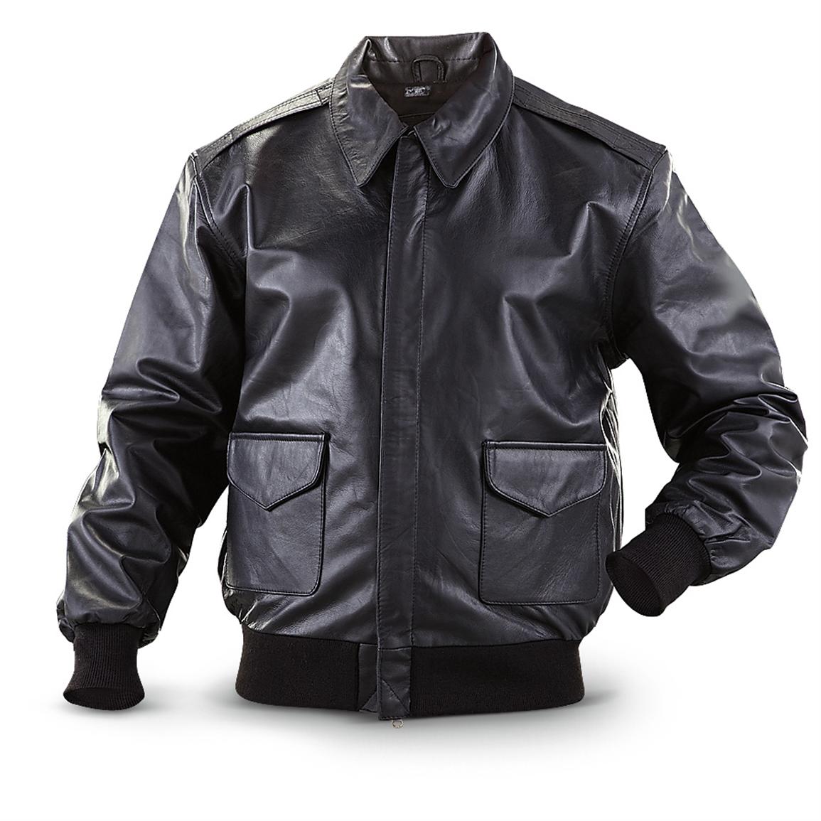 Mil - Tec® A2 - style Military Surplus Leather Jacket, Black - 206180 ...