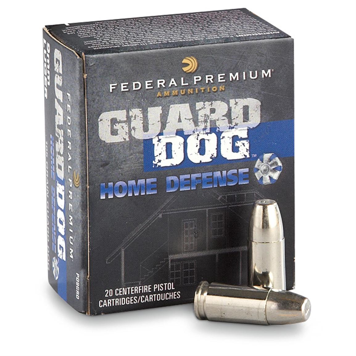 Federal Premium Guard Dog 9mm Luger EFMJ 105 Grain 20 Rounds 
