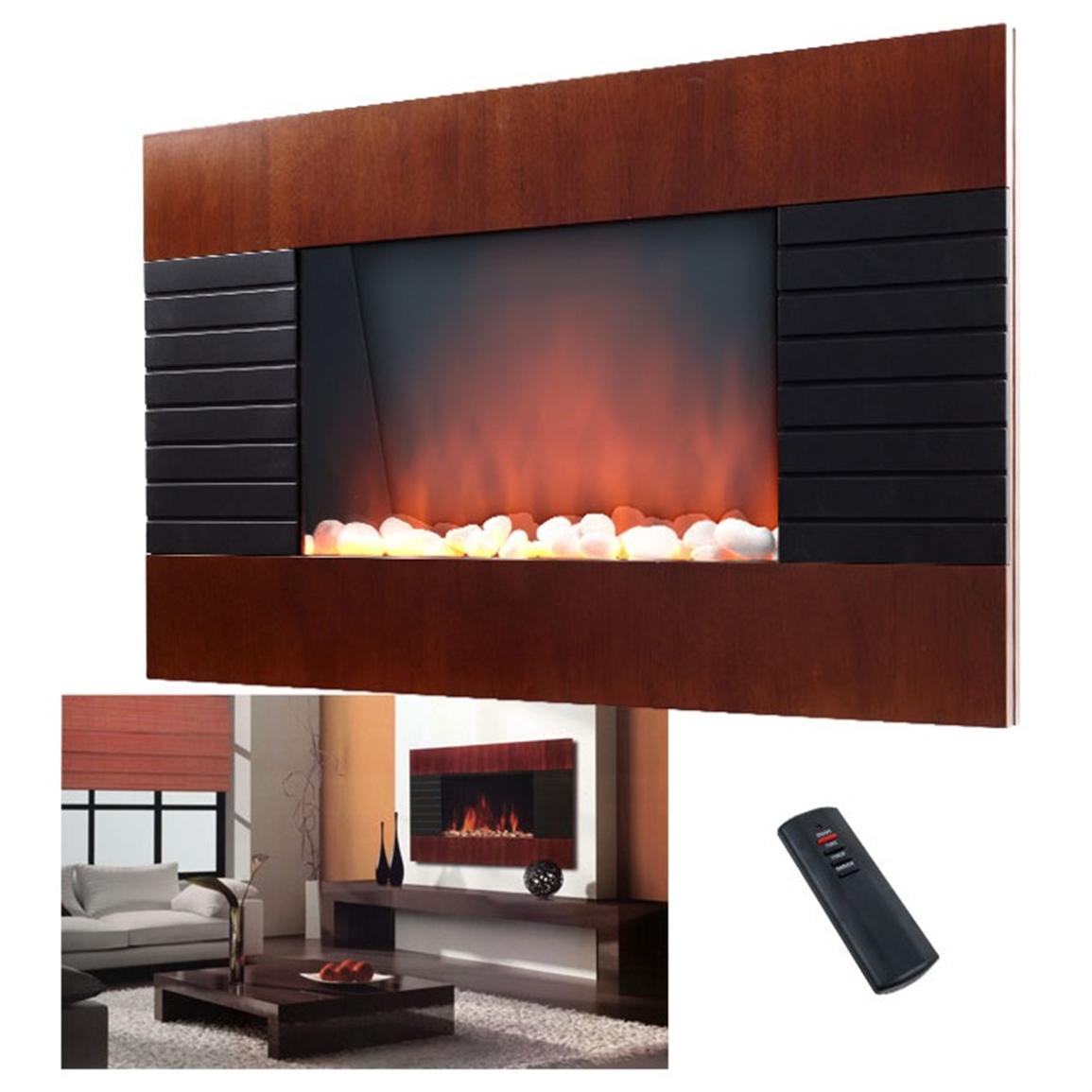 Prolectrix Wood Trim Fireplace Heater With Remote 207404