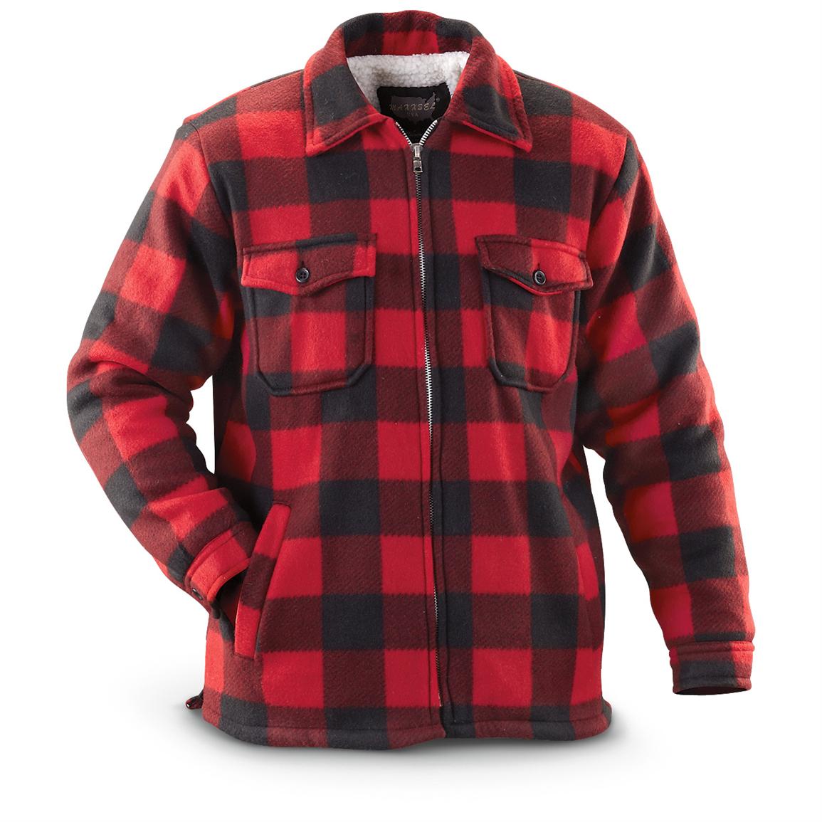 Maxsell® Fleece Jacket, Red Plaid - 207551, Fleece & Soft Shell ...