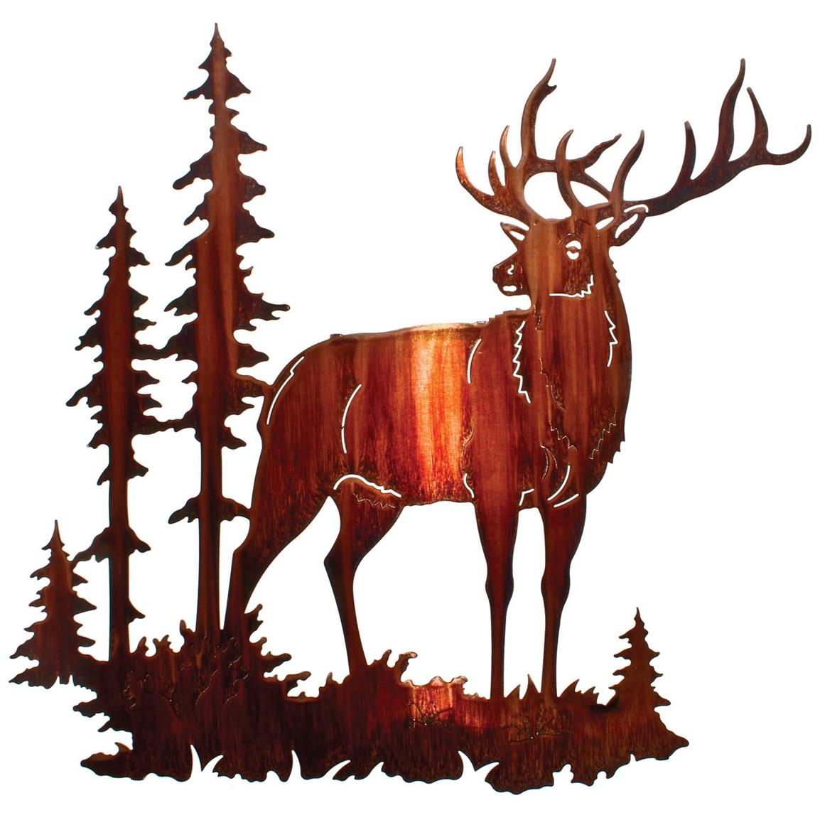 LaZart® Majestic Bull Elk Wall Art, Honey Pinion - 207999, Wall Art at ...