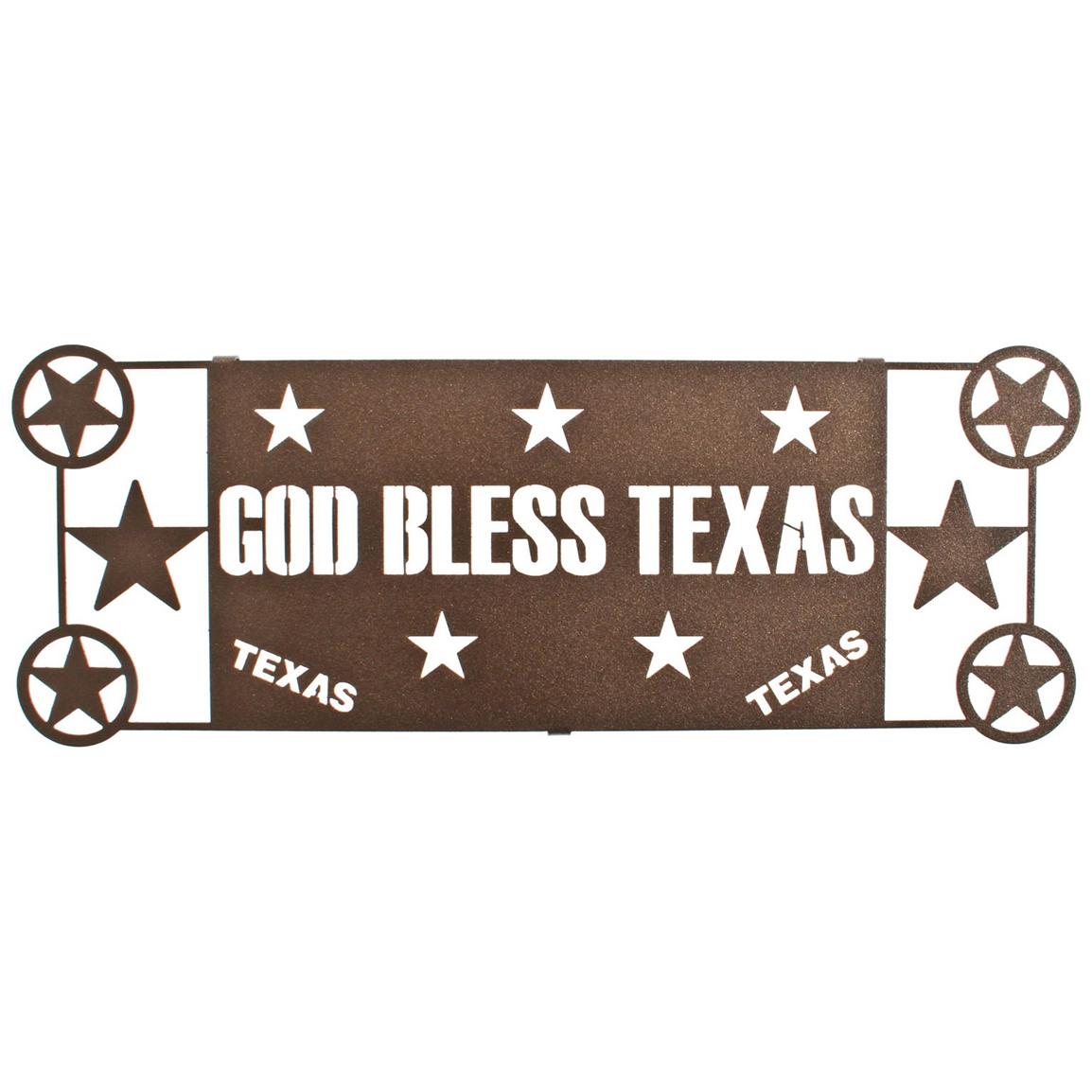 LaZart® God Bless Texas Wall Art, Espresso - 208030, Wall Art at ...