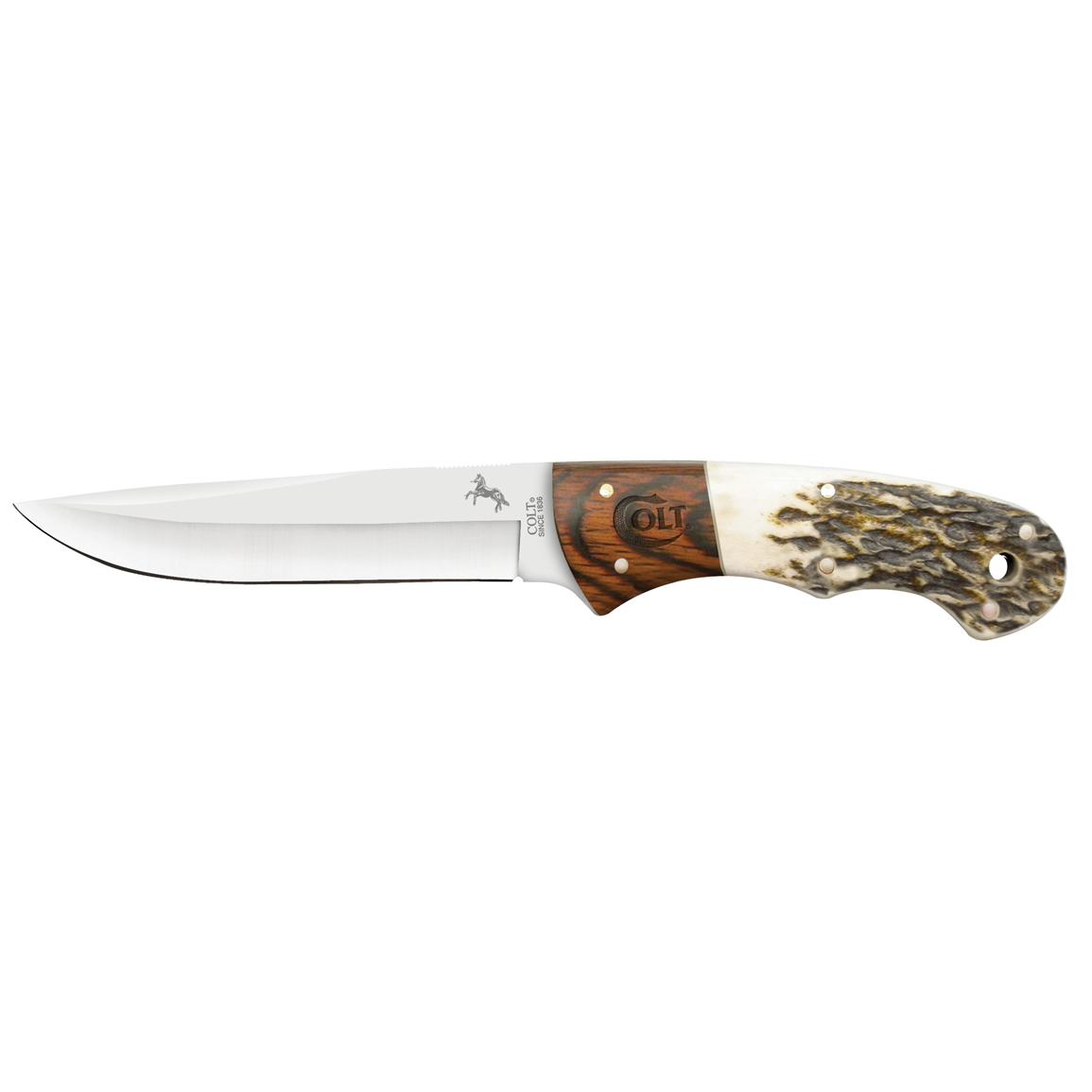 Colt® Stag Wood Hunter Knife, Small with Sheath 20824, at Sportsman's