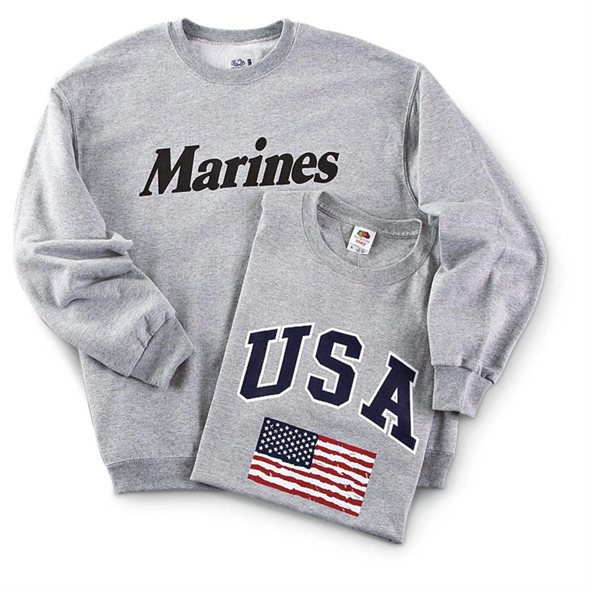 Download 2 - Pc. Patriotic Military Branch Sweatshirt and T - shirt ...