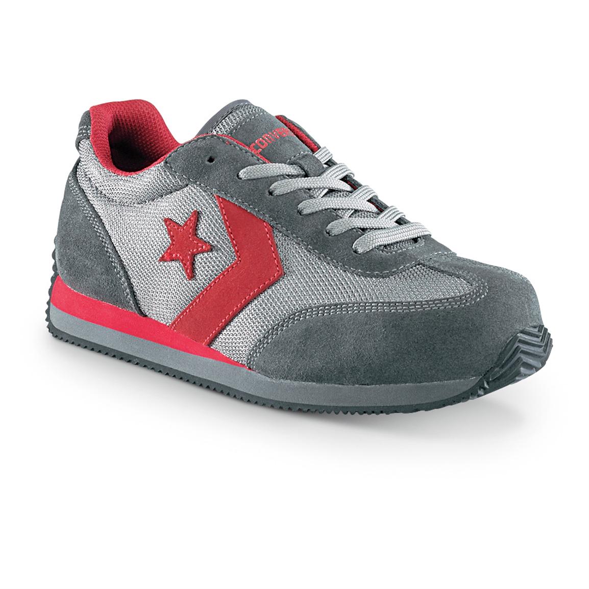Women&#39;s Converse® Steel Toe Athletic Work Shoes, Gray / Red - 208585, Running Shoes & Sneakers ...