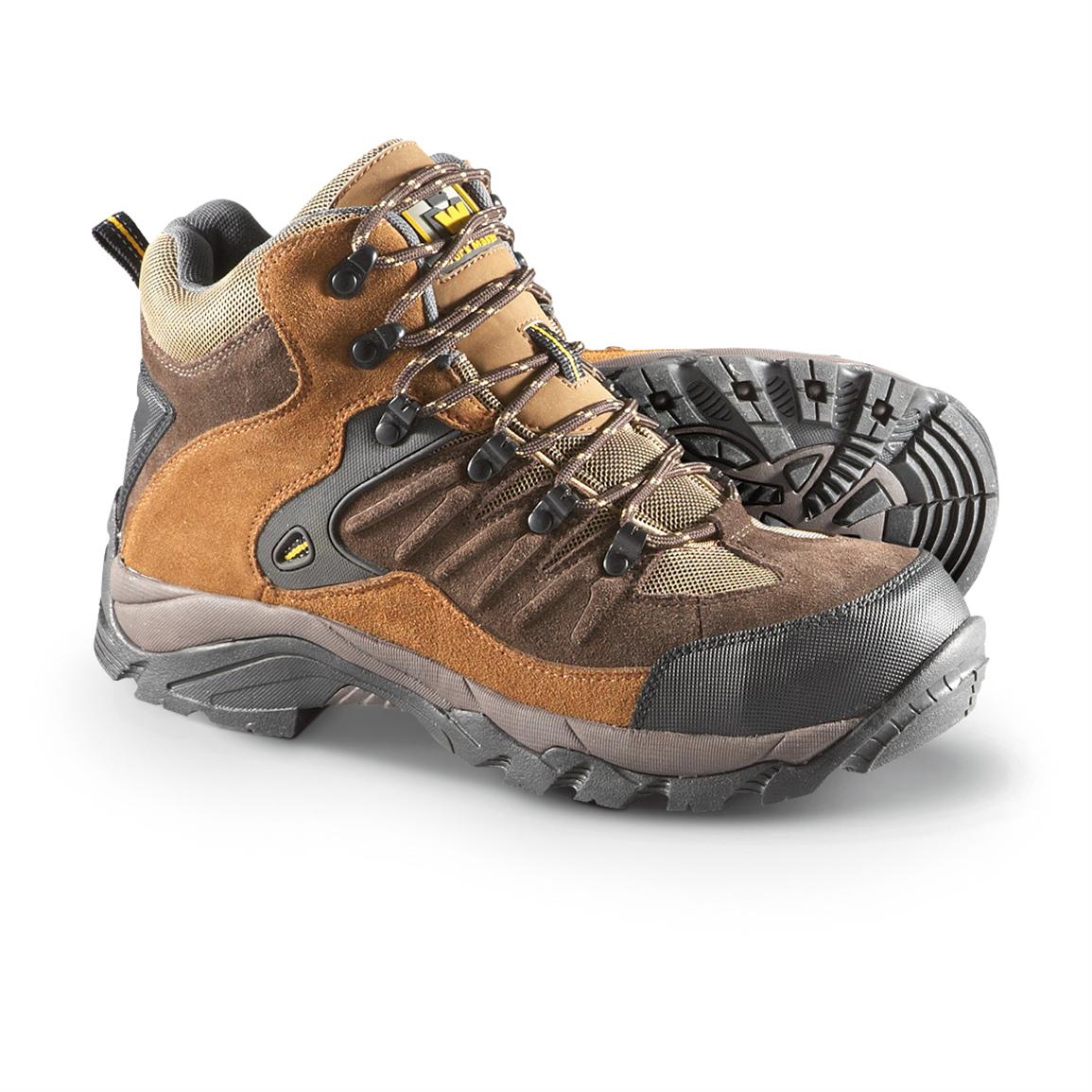 Men's Workmaster® Steel Toe Hiking Boots, Brown - 208663, Hiking Boots ...