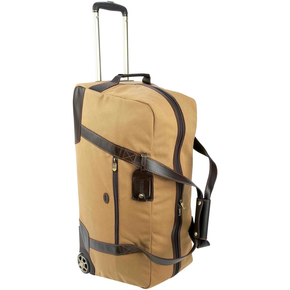 canvas duffle bag with wheels