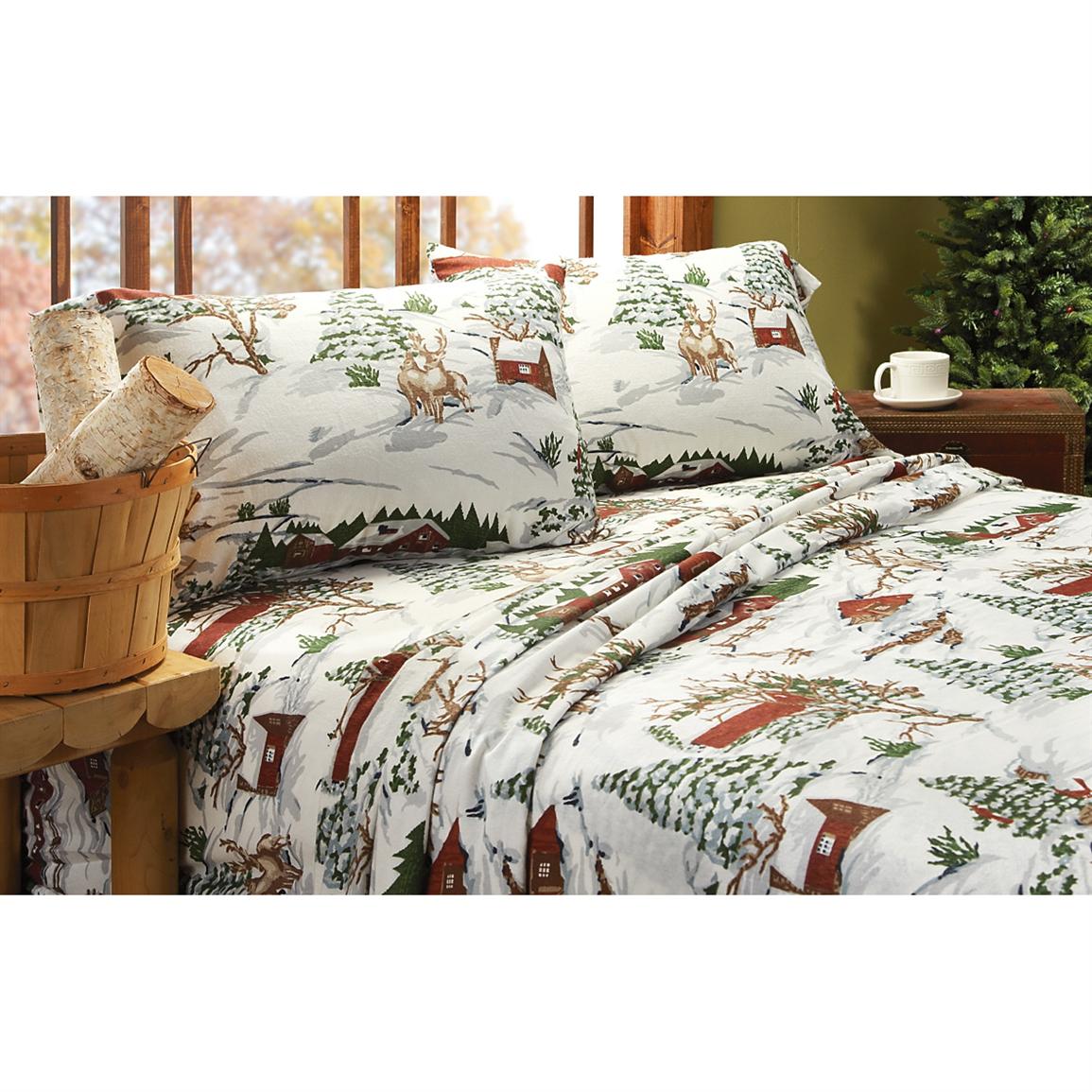 Winter Lodge Flannel Sheet Set 209126 Sheets At Sportsman S Guide