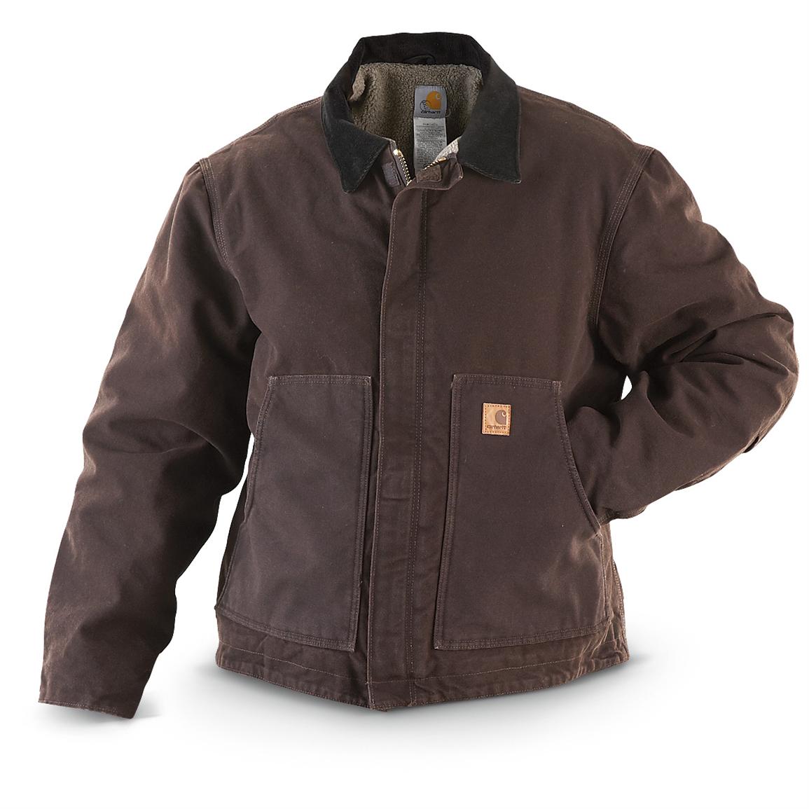 Tall Carhartt® Sandstone Dearborn Jacket, Dark Brown - 209295 ...