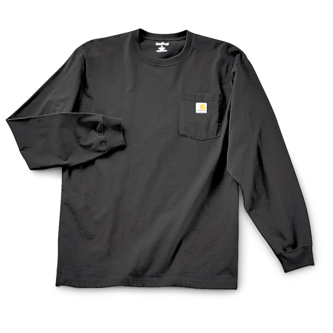 Carhartt Men's Workwear Long-Sleeve Pocket T-Shirt, Black