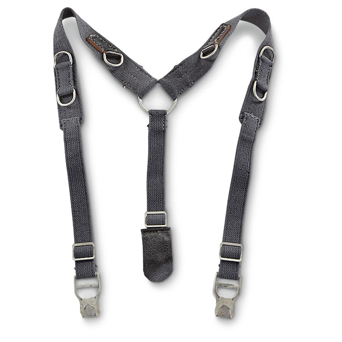 3 Used German Military Air Force Suspenders, Blue / Gray - 209474 ...