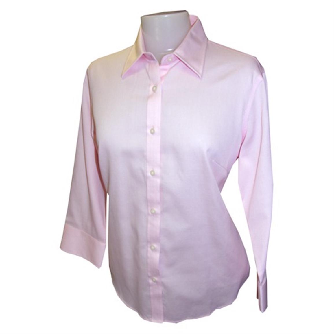 Women's 3/4 - sleeve Textured Broadcloth Button - down Shirt from ...