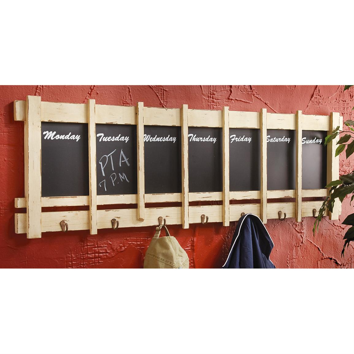 Chalkboard Planner with Hooks 209970, Decorative Accessories at