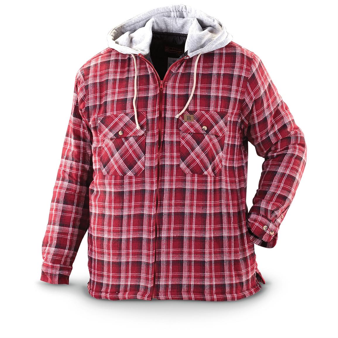 Regular RIGGS WORKWEAR® by Wrangler® Hooded Flannel Jacket - 210065 ...
