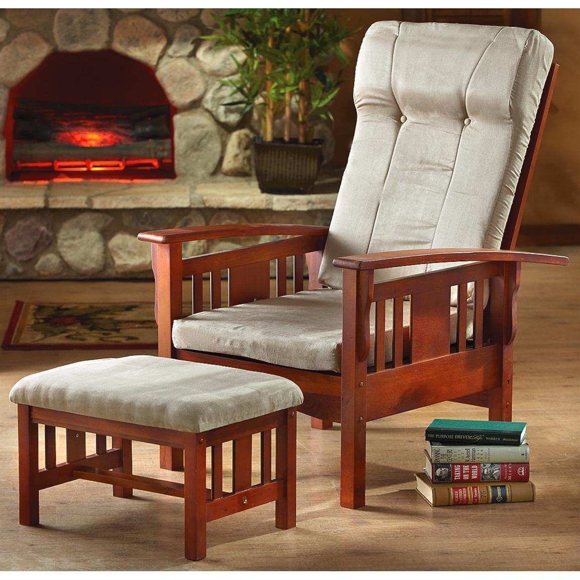 Mission Chair with Ottoman Mission Oak Finish  210272 