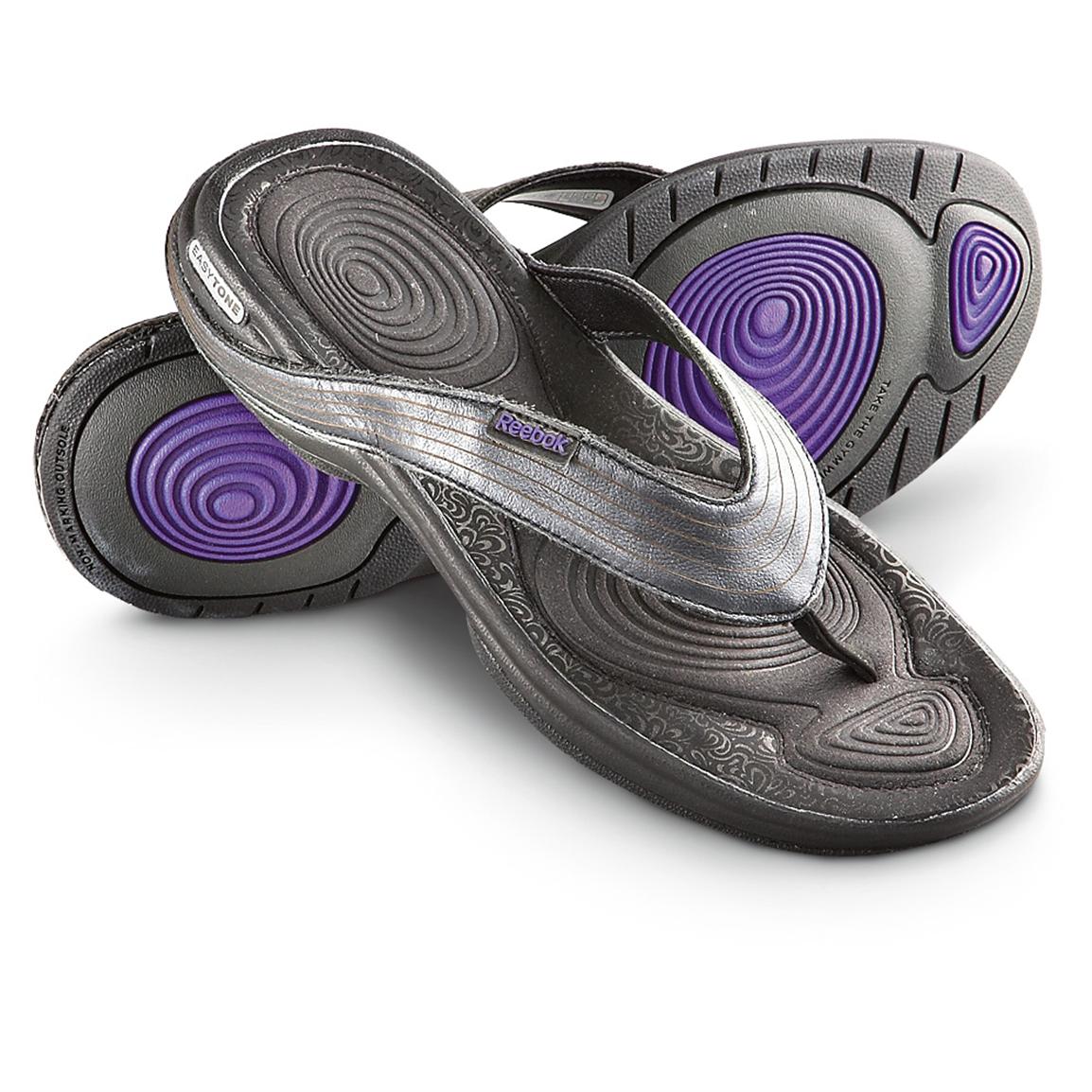 Fjord salvie Møde Women's Reebok® EasyTone Flip Sandals, Black - 210459, Sandals at  Sportsman's Guide
