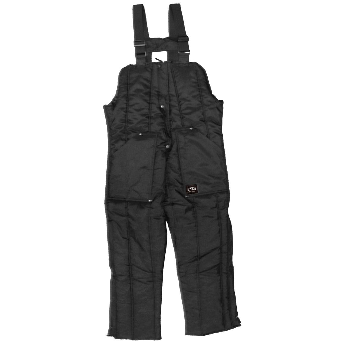 Key® Freezerwear Insulated Bib Overalls, Black - 226859, Insulated ...