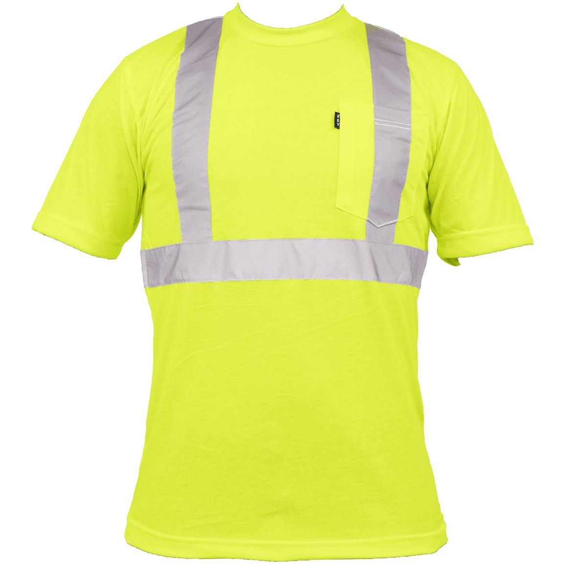 Men's Key® Hi - Visibility Class 2 Pocket T - shirt, Hi - Vis Yellow ...