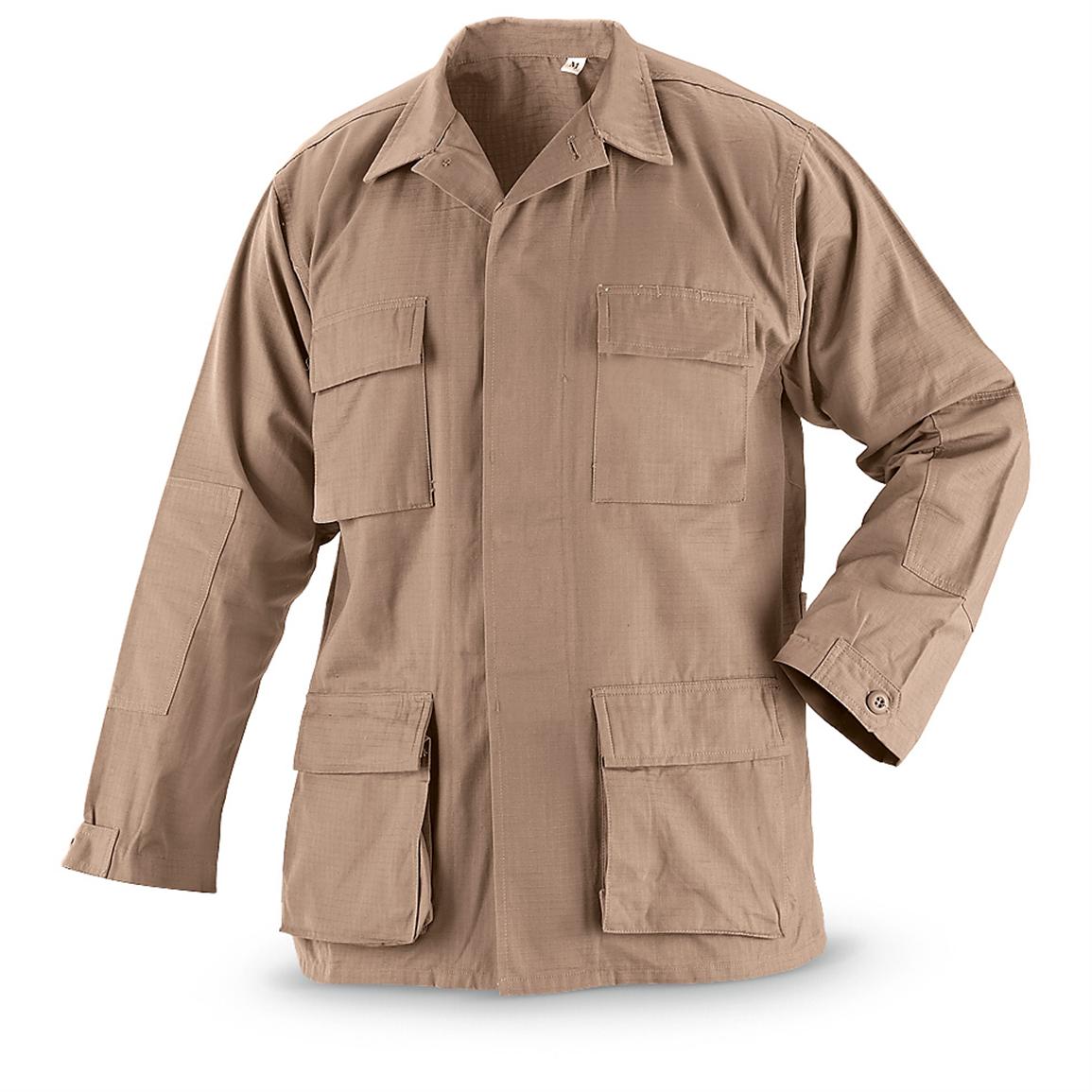 Military surplus - style Ripstop BDU Shirt, Coyote - 211012 