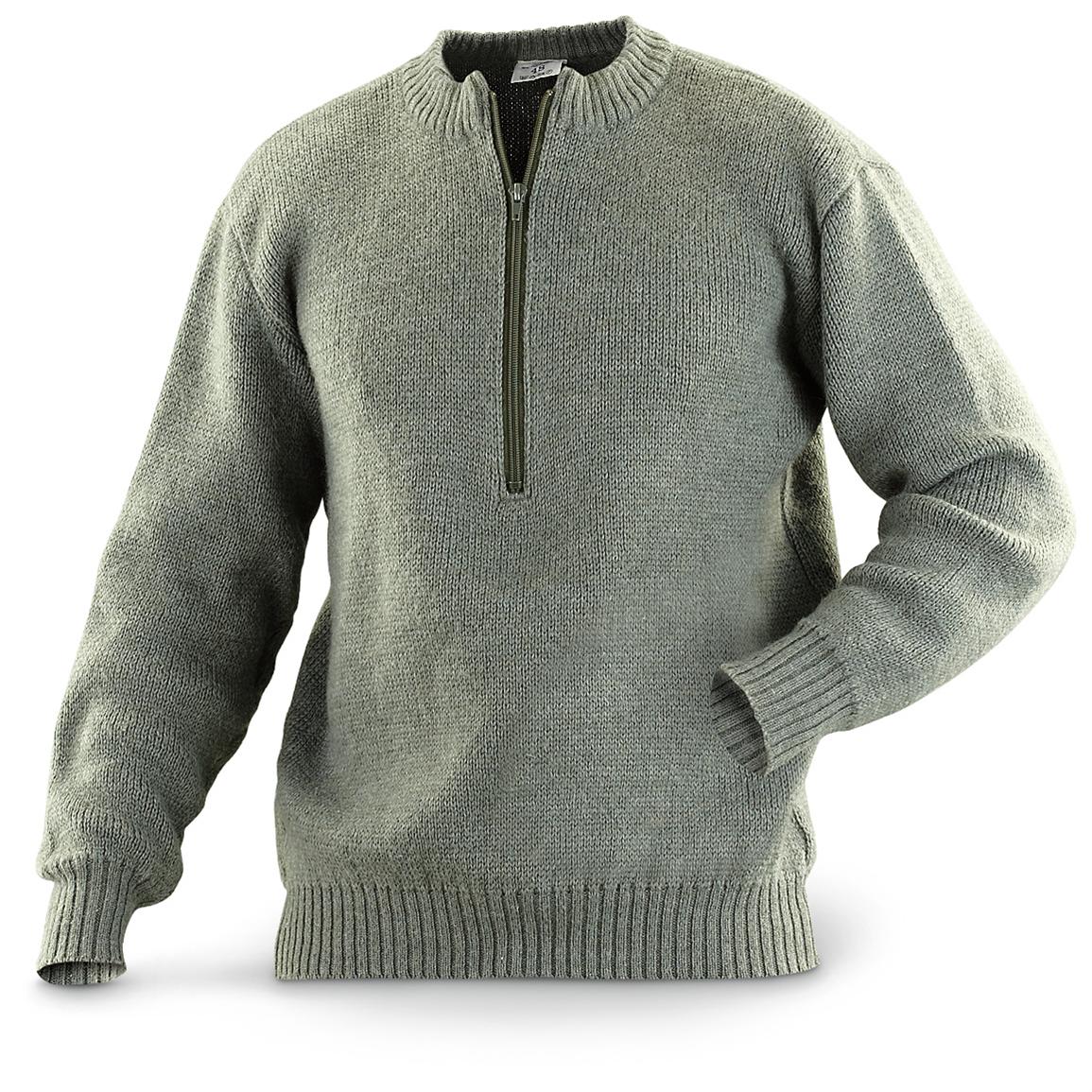 Swiss Military Surplus Heavyweight Wool Sweater, Used