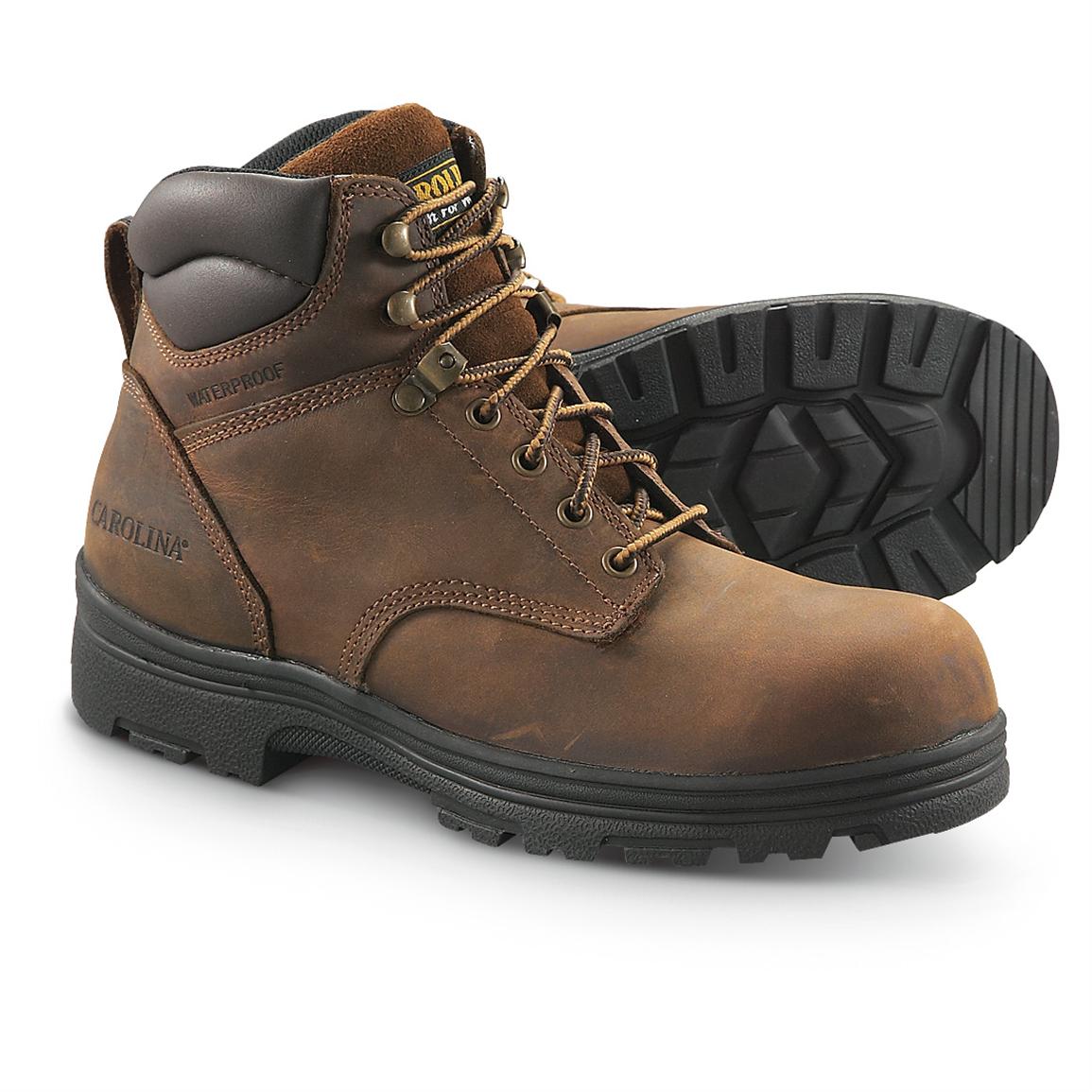 Men&#39;s Carolina® Waterproof 6&quot; Work Boots, Copper - 211533, Work Boots at Sportsman&#39;s Guide