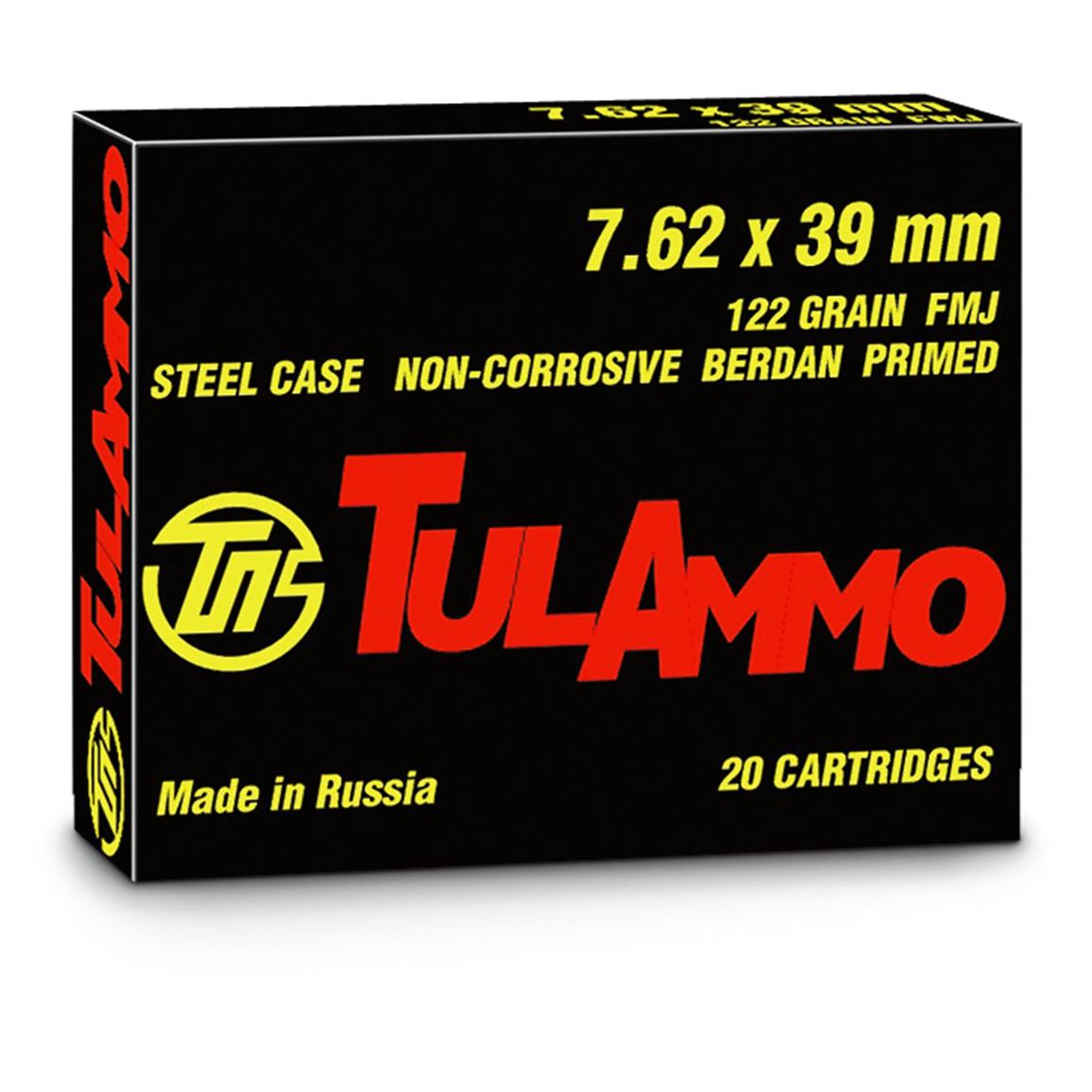 TulAmmo, 7.62x39mm, FMJ, 122 Grain, 240 Rounds