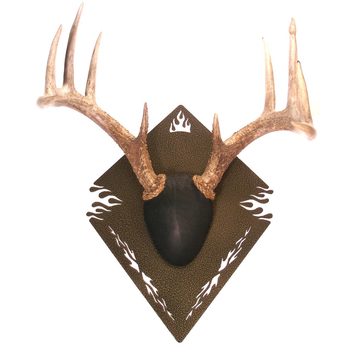 Whiskey Legends® Steel Flame Steel Plaque Antler Mount Kit ...