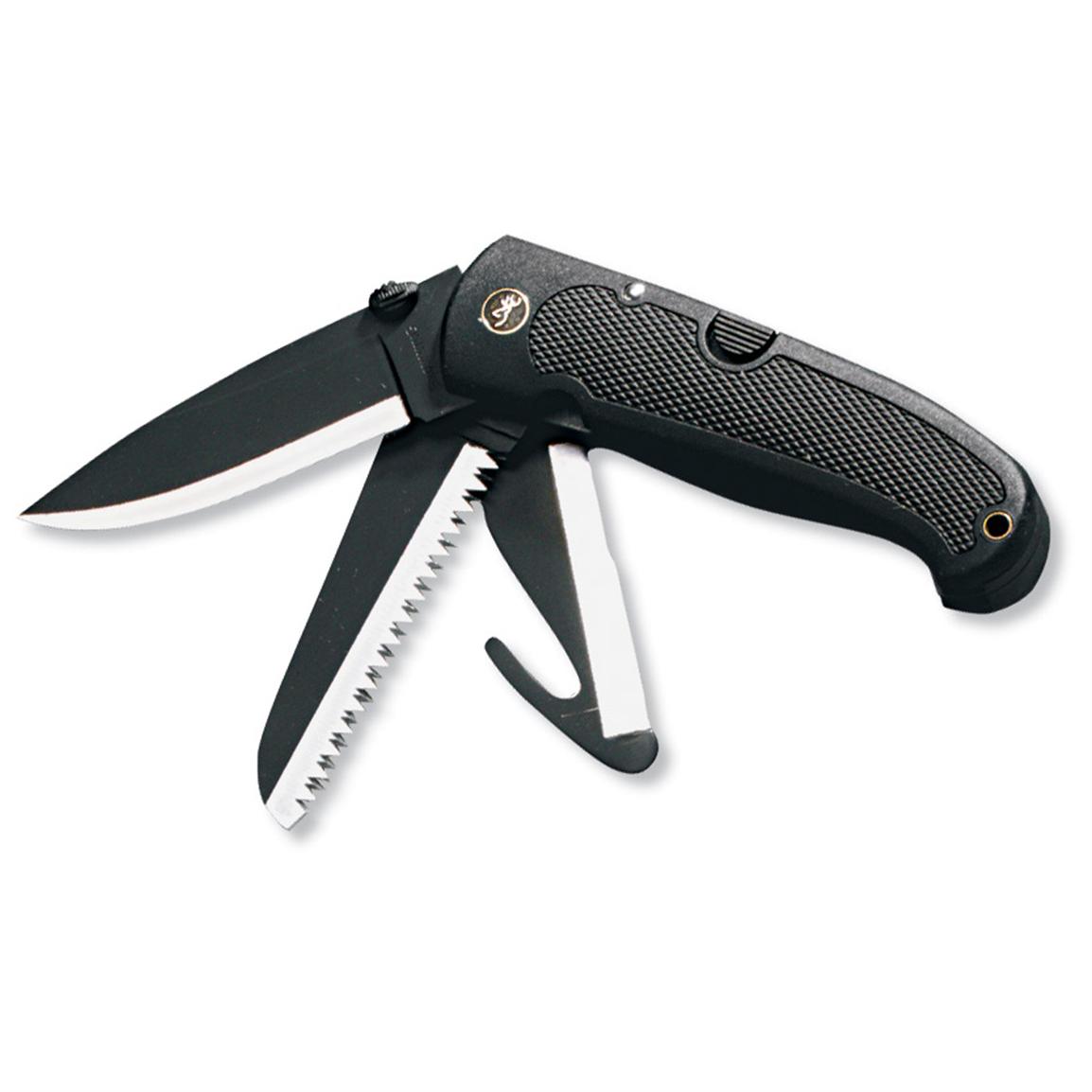 Browning® Kodiak F.D.T. Folder Knife, Black 212835, Folding Knives at