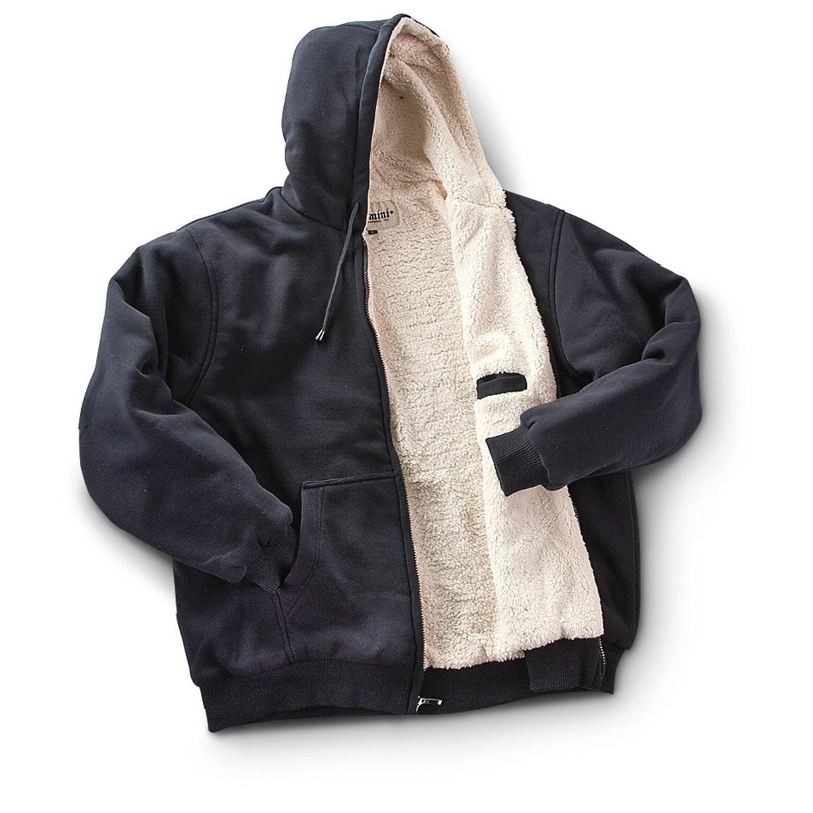 Sherpa Fleece - lined Full - zip Hooded Sweatshirt - 213171 ...