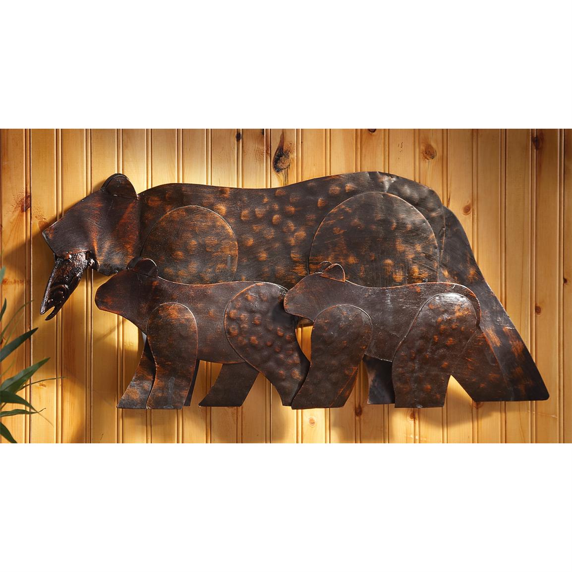 Copper finish Bears Wall Art 214215, Wall Art at Sportsman's Guide