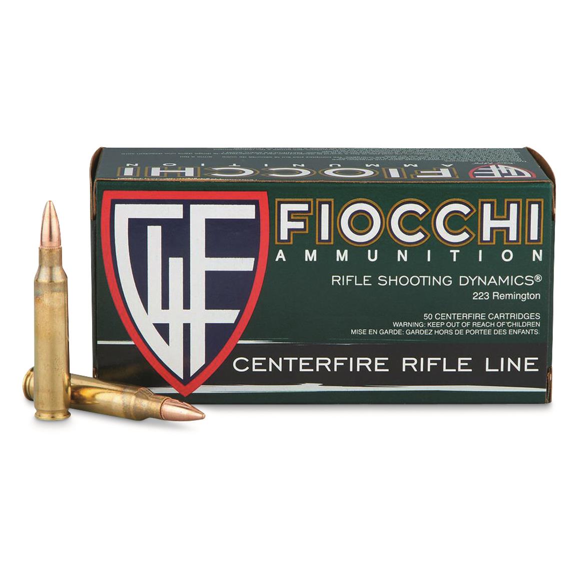 Fiocchi Rifle Shooting Dynamics, .223 Remington, FMJBT, 62 Grain, 50 Rounds