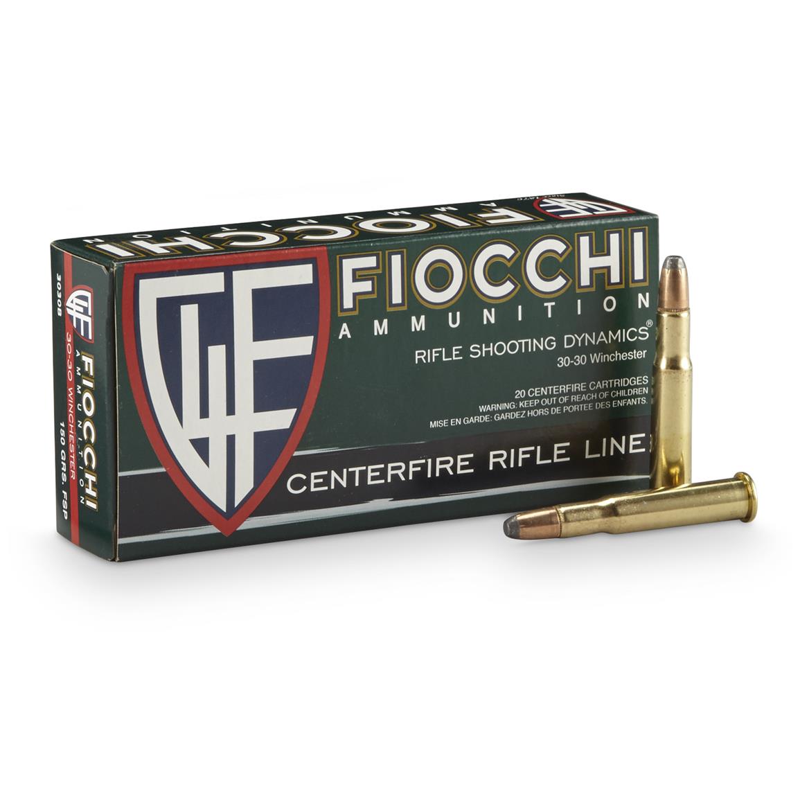 Fiocchi® 30-30 Win PSP 150 Grain Rifle Shooting Dynamics Ammo, 20 Rounds