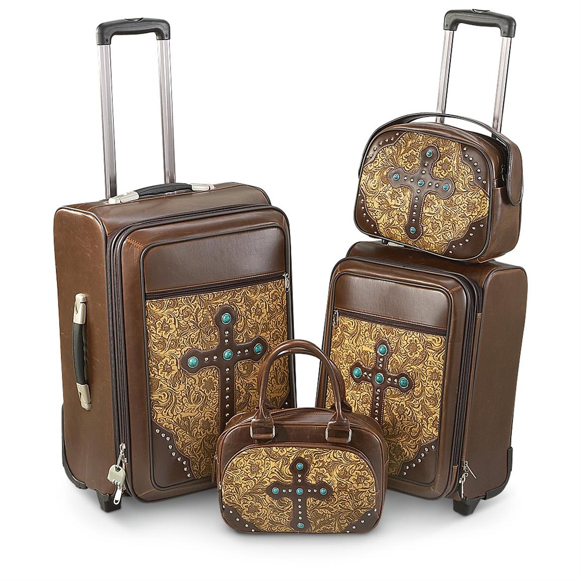 Western Cross 4 - Pc. Luggage Set, Brown - 214645, at Sportsman's Guide