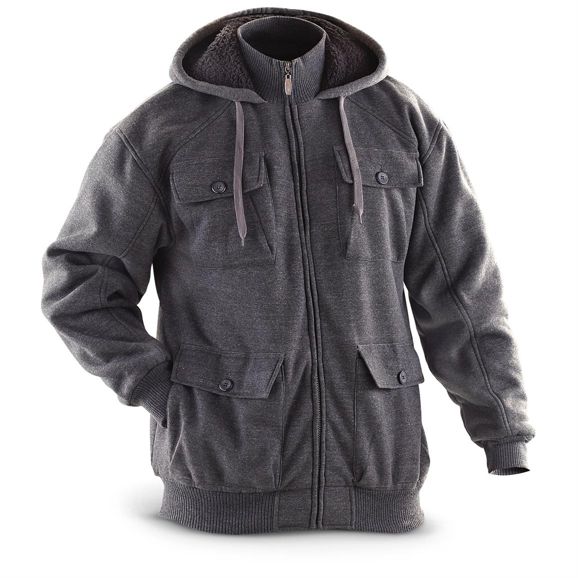 Kenpo® Hooded Cargo Fleece Jacket - 215300, Sweatshirts & Hoodies at ...