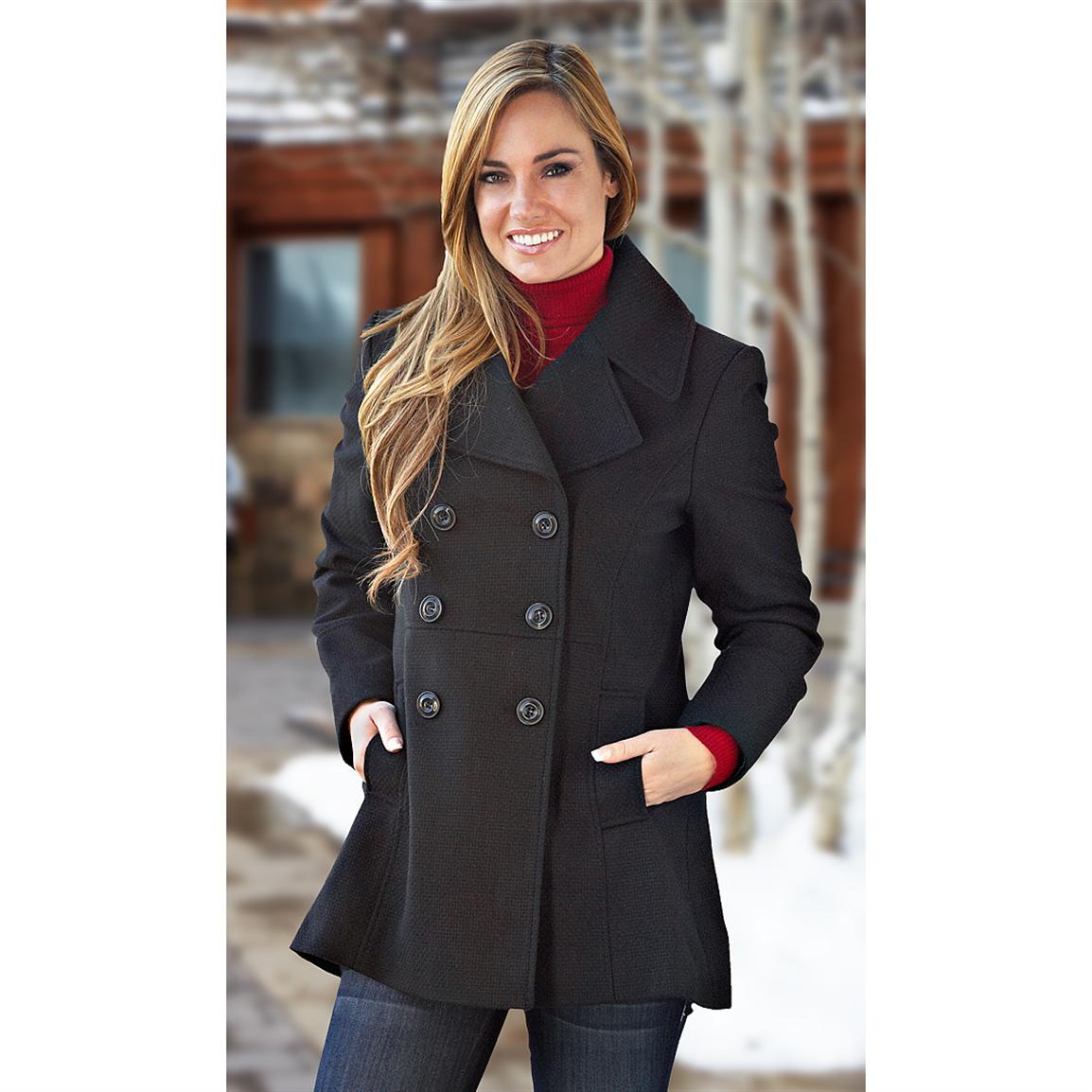 Women's Nine West® Swing Coat, Black - 215371, Insulated Jackets ...