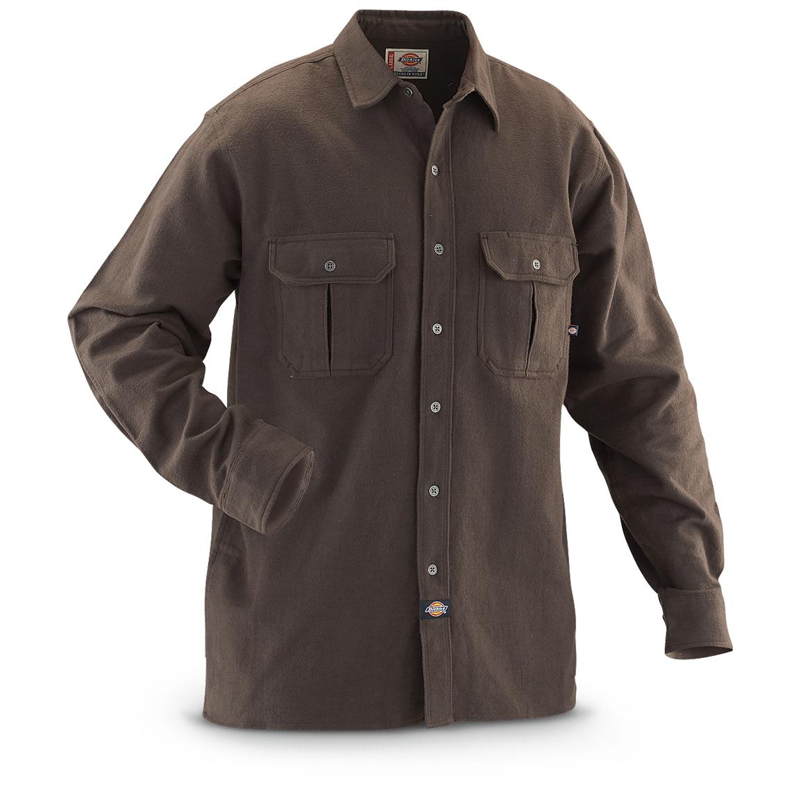 Dickies® Long - sleeved Chamois Shirt - 215623, Shirts at Sportsman's Guide
