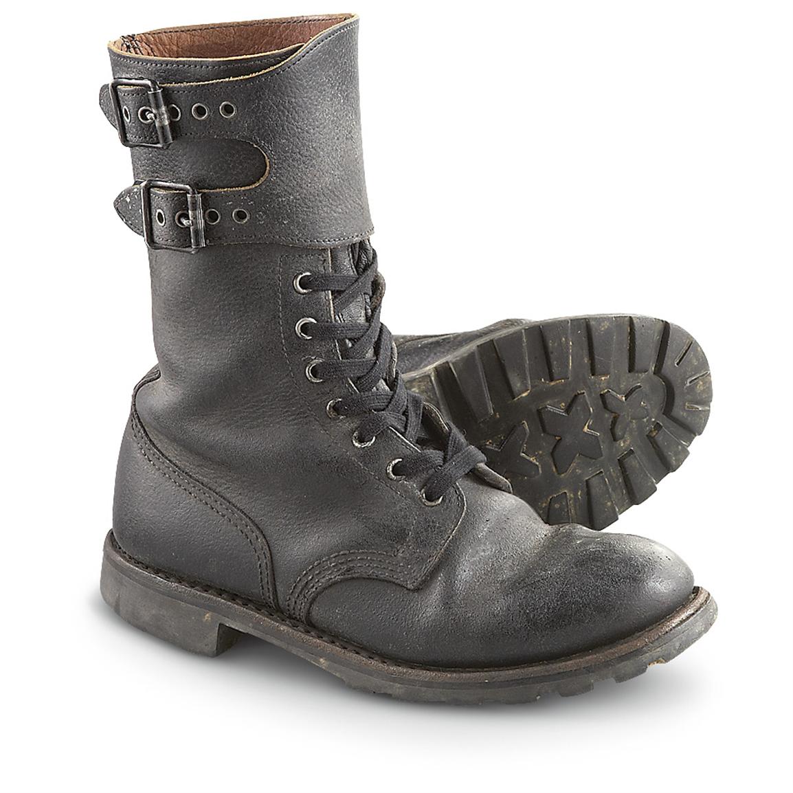 used black combat boots