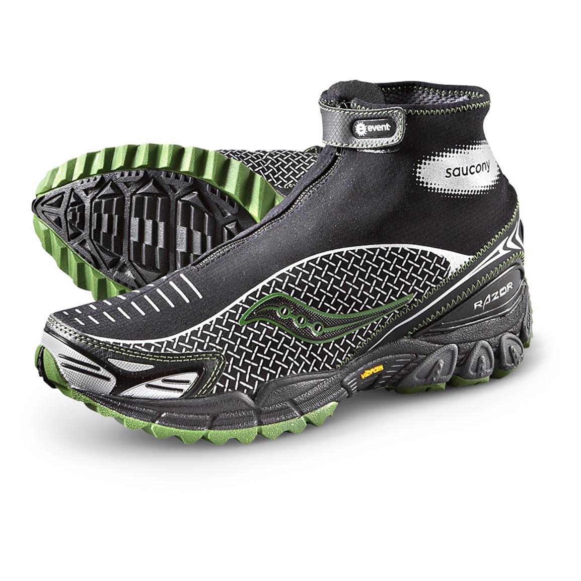 saucony progrid razor mens waterproof trail running shoes