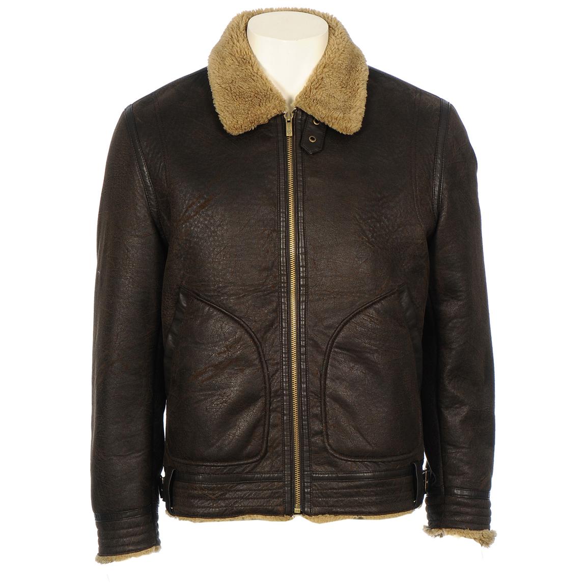 Men's Chaps® Faux Shearling Aviator Jacket, Dark Brown - 218252 ...