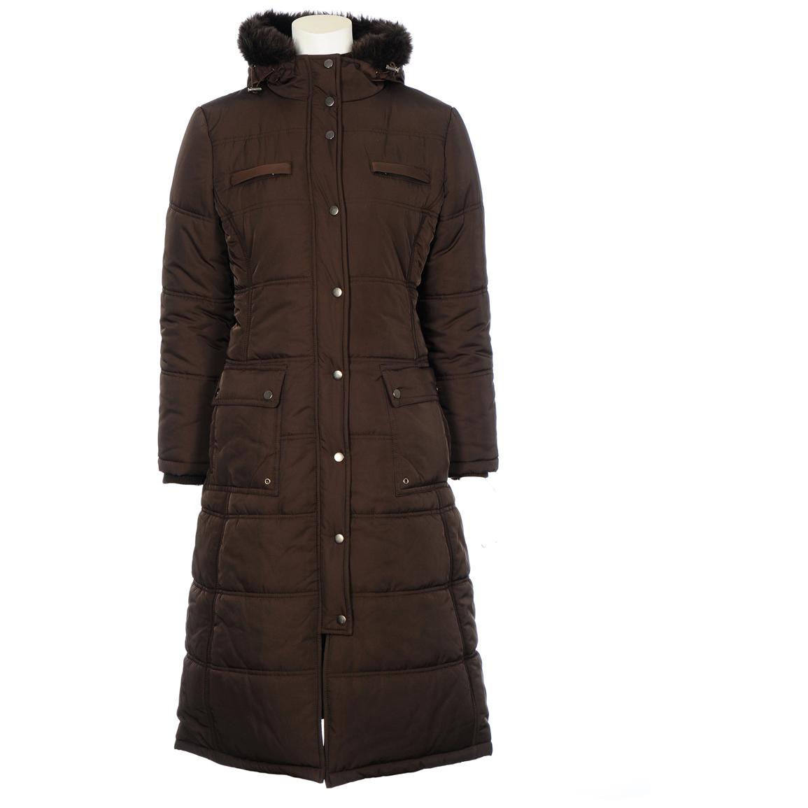 Women's Excelled® Full - length Quilted Coat - 218288, Insulated ...