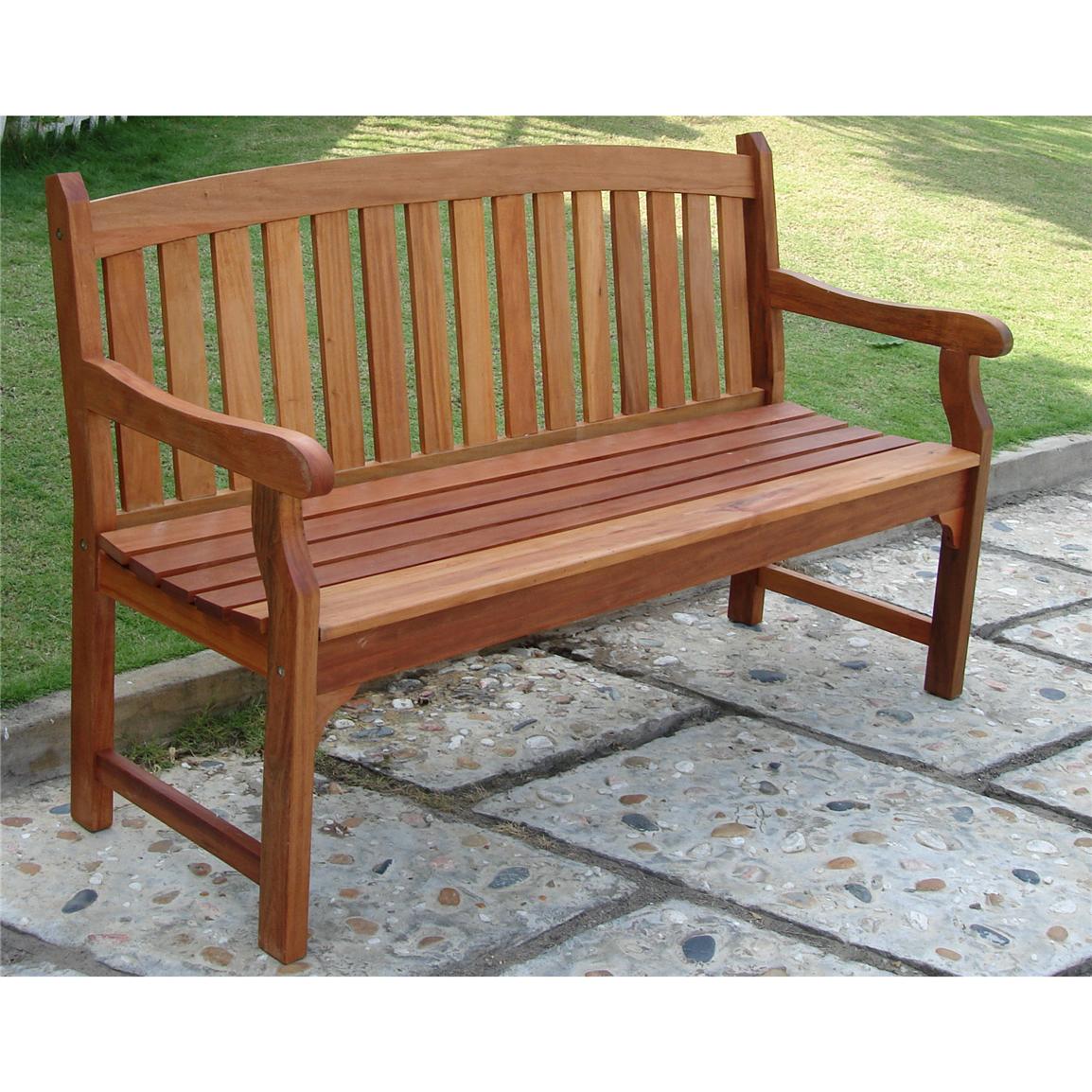VIFAH® Outdoor Wood Bench - 218619, Patio Furniture at ...