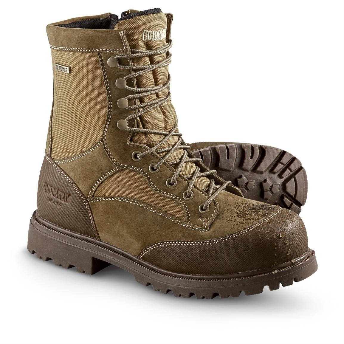 Men's Guide Gear® Waterproof Side - zip Desert Terrain Boots, Olive ...