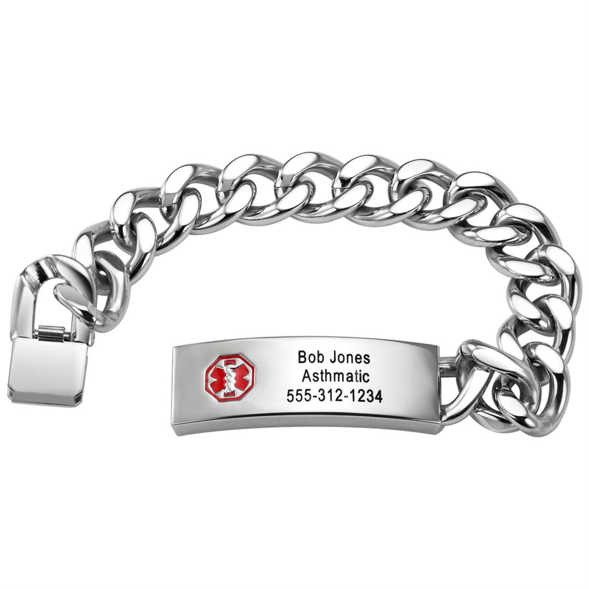 Hampden Stainless Steel Medical Alert Bracelet - 218897, Independent Stainless Steel Medical Alert Bracelets
