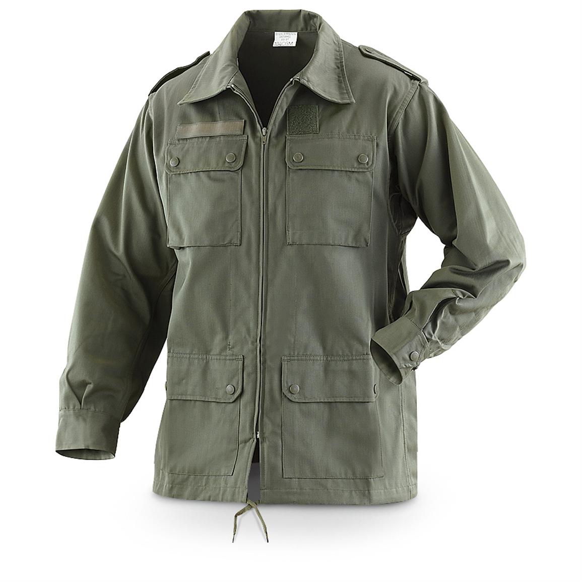 Used French Military Surplus Air Force Work Jacket, Olive Drab - 219150 ...